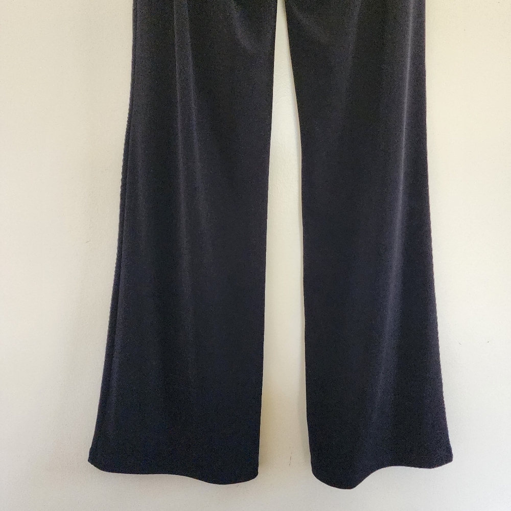 Clara Sunwoo Signature Liquid Knit Front High Slit Wide Leg Pants Black Size M - Picture 10 of 12